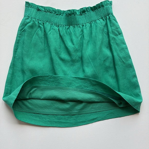 J.Crew Pull-On Linen Mini Skirt- Jade Green- Size 8 - Picture 5 of 6